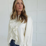 Charmer Ruffle Top - Cream