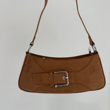 Buckle Detail Handbag - Brwn