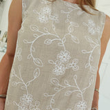 Alexa Embroidered Top - Khaki