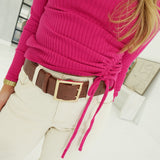Naomi Ruched Top - Fuchsia