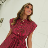 Housewives Mini Dress - Brown/Fuchsia