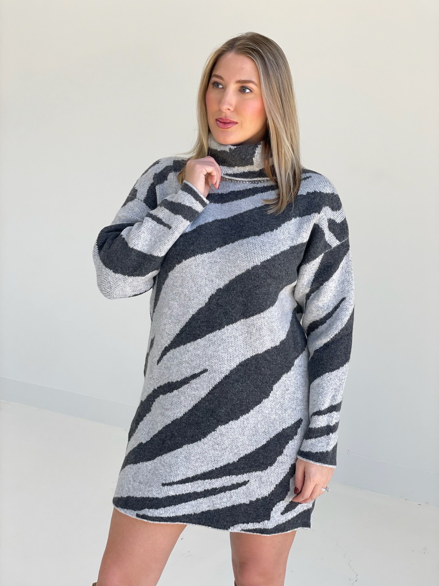 Zee Sweater Dress -Gray