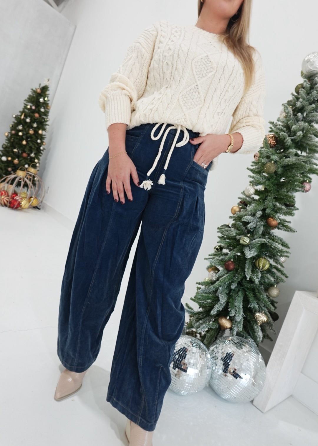 Hipster Corduroy Pants - Dark Teal