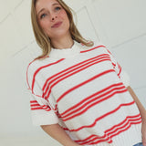 Golden Days Sweater - White/Coral