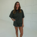 Drew Striped Set - Olive/Black