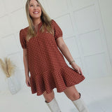 Makers Mark Mini Dress - Rust