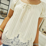 Viola Pinstripe Top - Cream