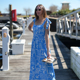 Staying Centered Midi Dress - Blue