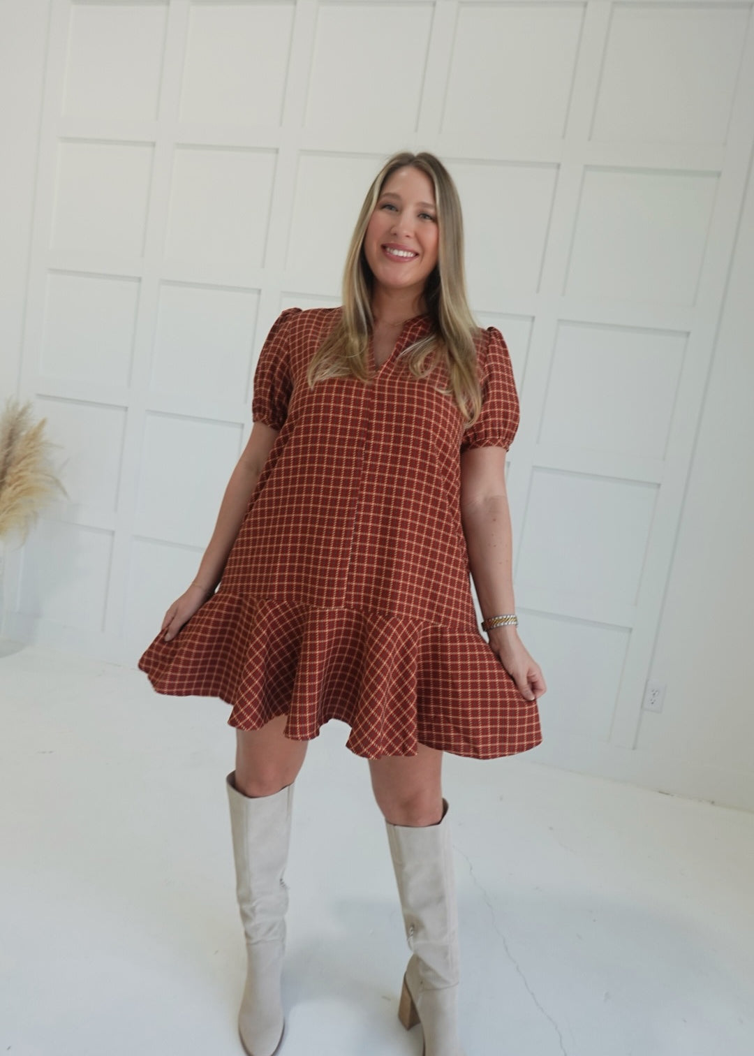 Makers Mark Mini Dress - Rust