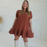 Makers Mark Mini Dress - Rust