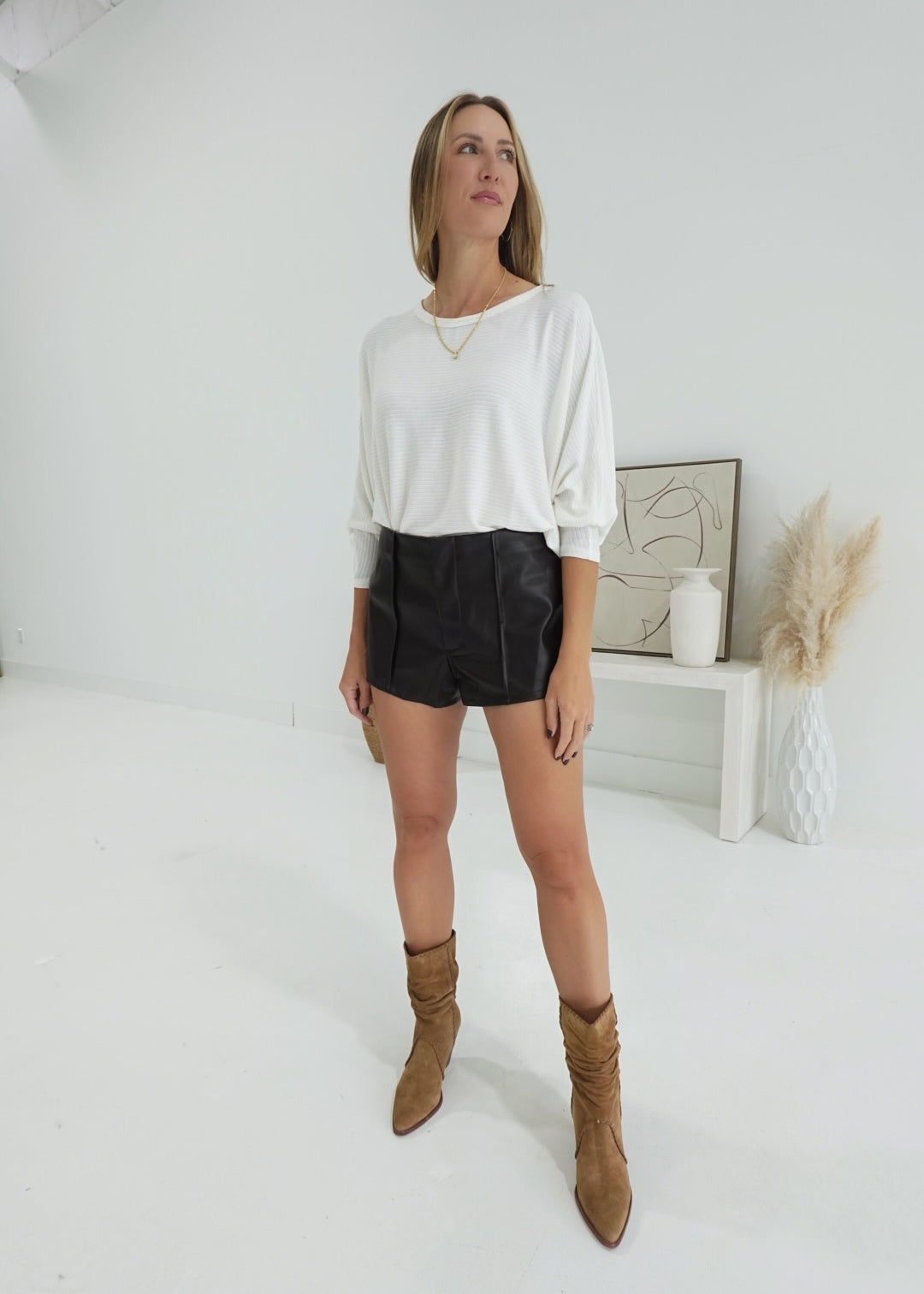 High Road Leather Shorts - Dk Choco