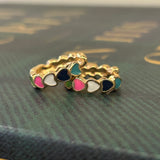 Multicolor Heart Hoops