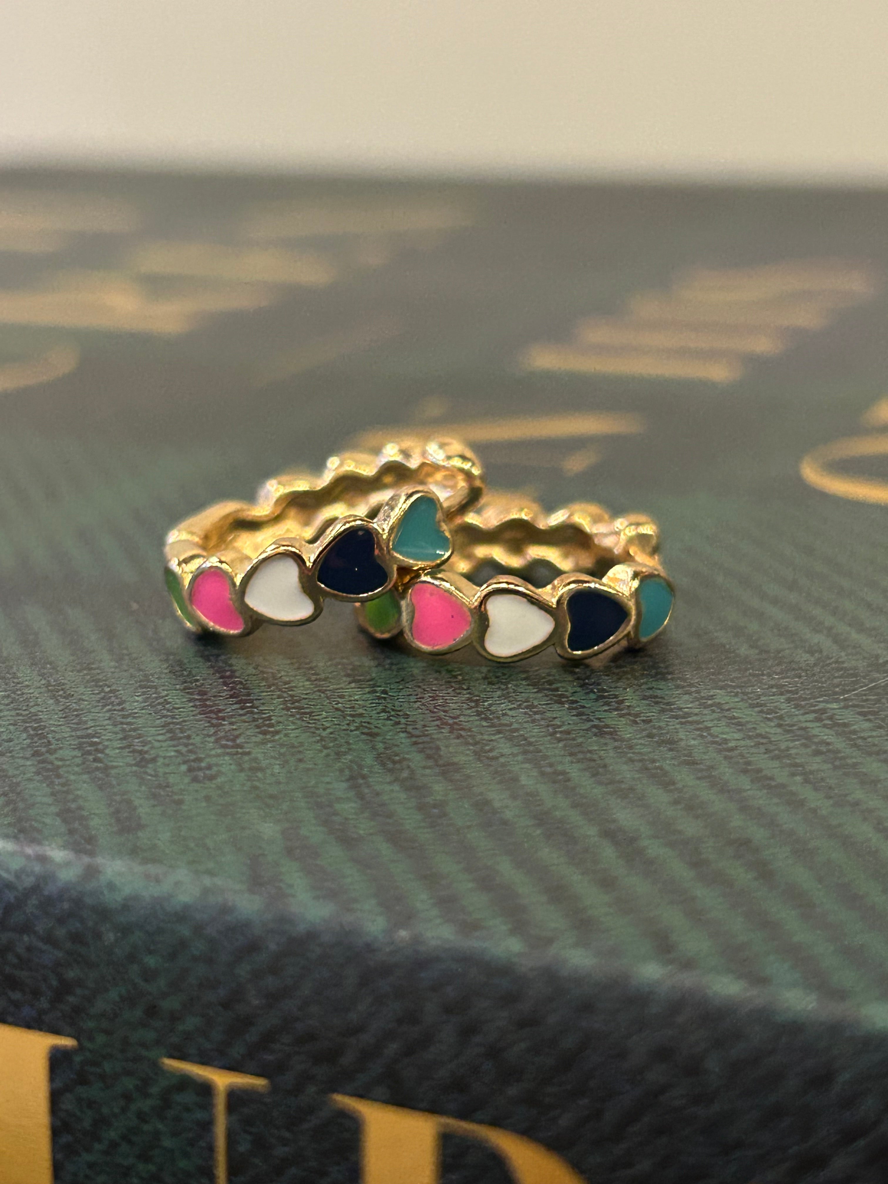 Multicolor Heart Hoops