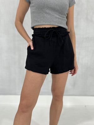Laying Low Gauze Shorts - Black