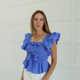 Toler Tie Top - Blue