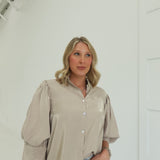 Charlisa Ruffle Blouse - Taupe