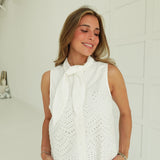 Alba Eyelet Top - Off White