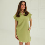 Sully Scalloped Dress - Sage