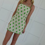 Sally's Seaside Mini Dress - Vibrant Green