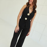 Chantel Vest Set - Black