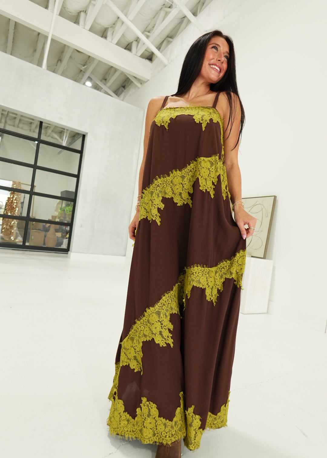 Monet Maxi Dress - Brown