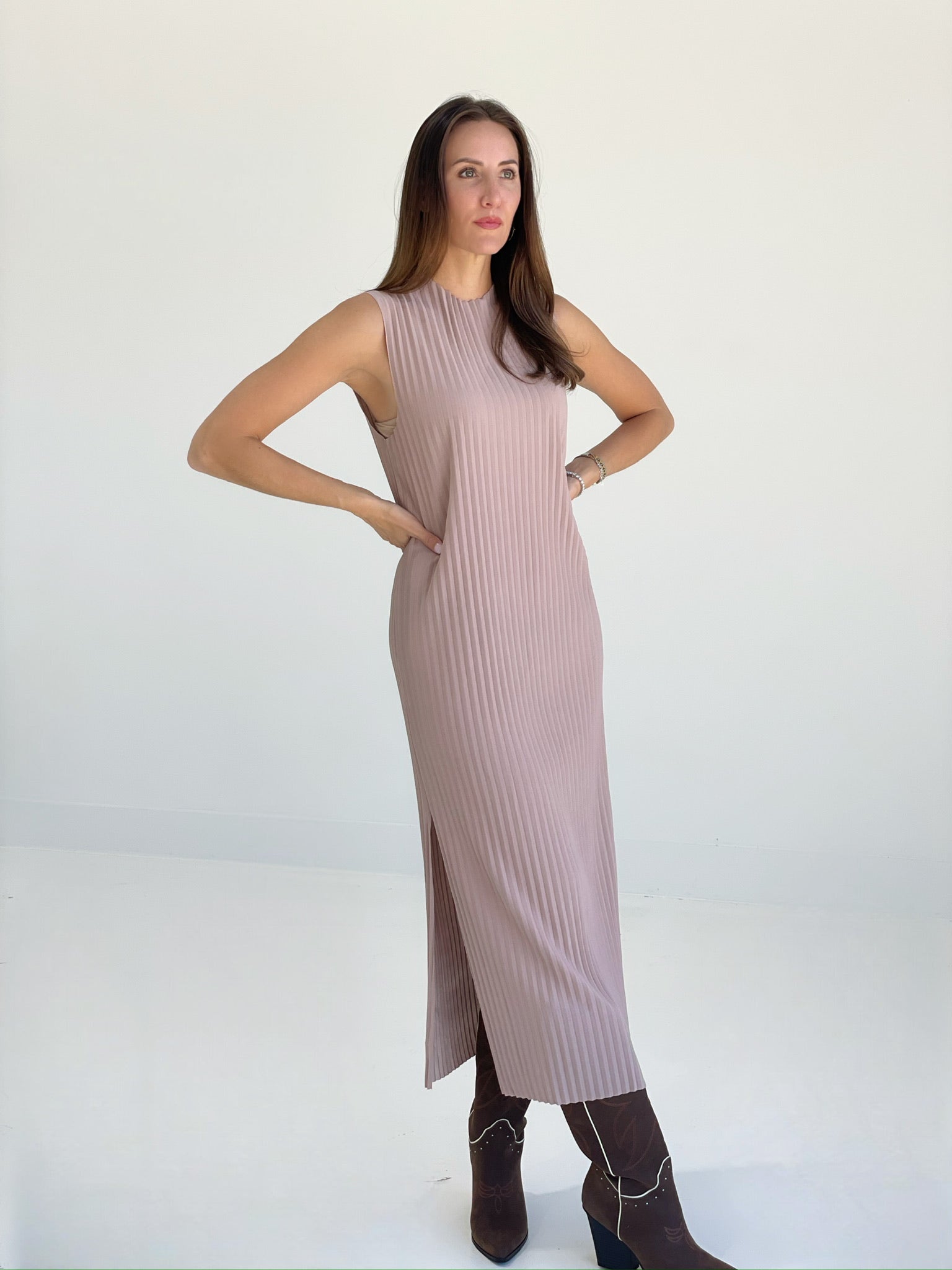 Chandler Midi Dress - Taupe