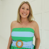 Nantucket Summer Midi Dress - Green/Blue