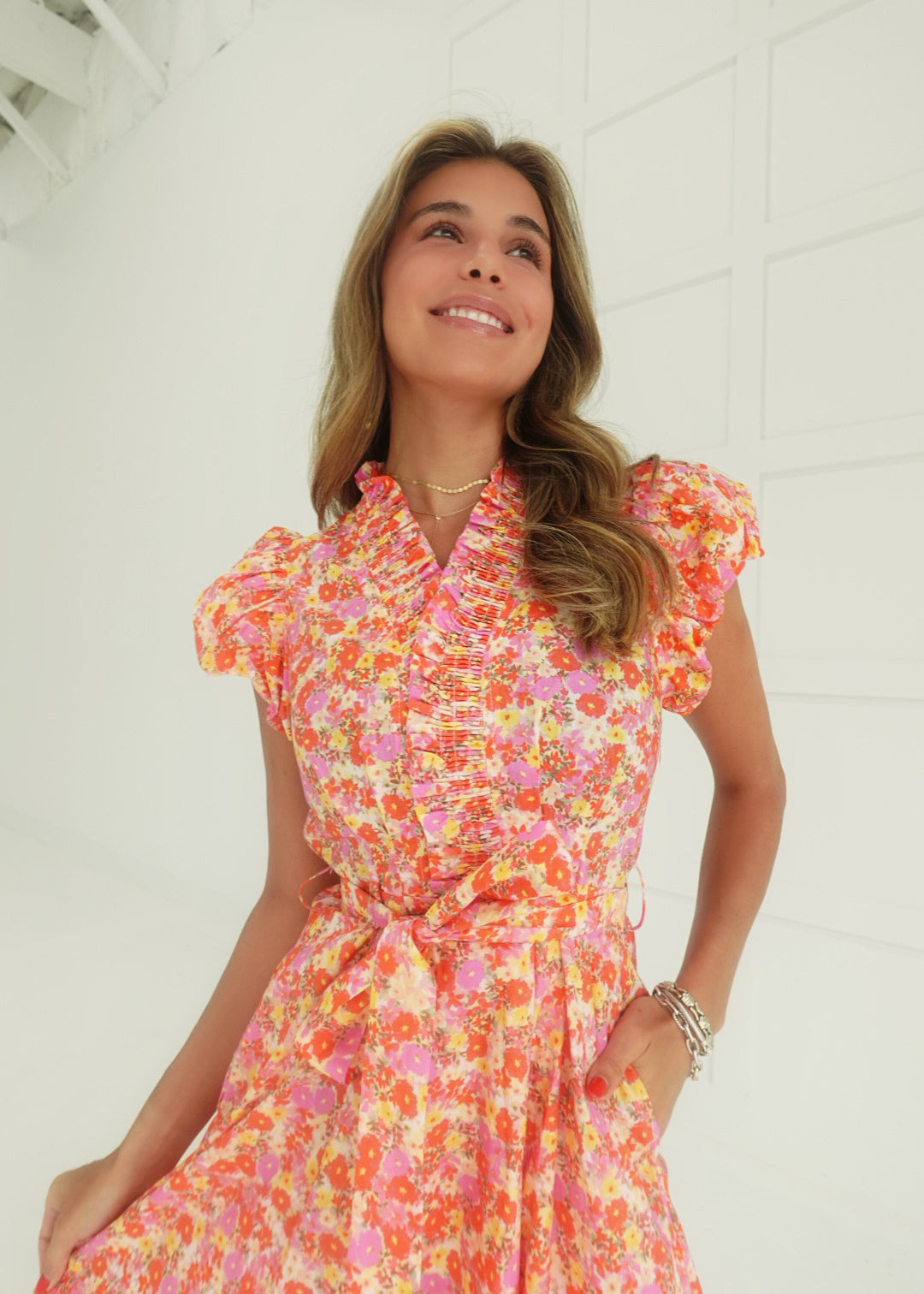 Fresh Stems Midi Dress