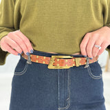 Edgy Studded Belt - Brown