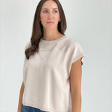 Quincy Sweater Top - Sand Beige