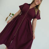 Sanction Midi Dress - Burgundy