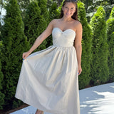Upscale Summer Midi Dress - Khaki
