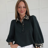 Timely Fashion Top - Dk Green