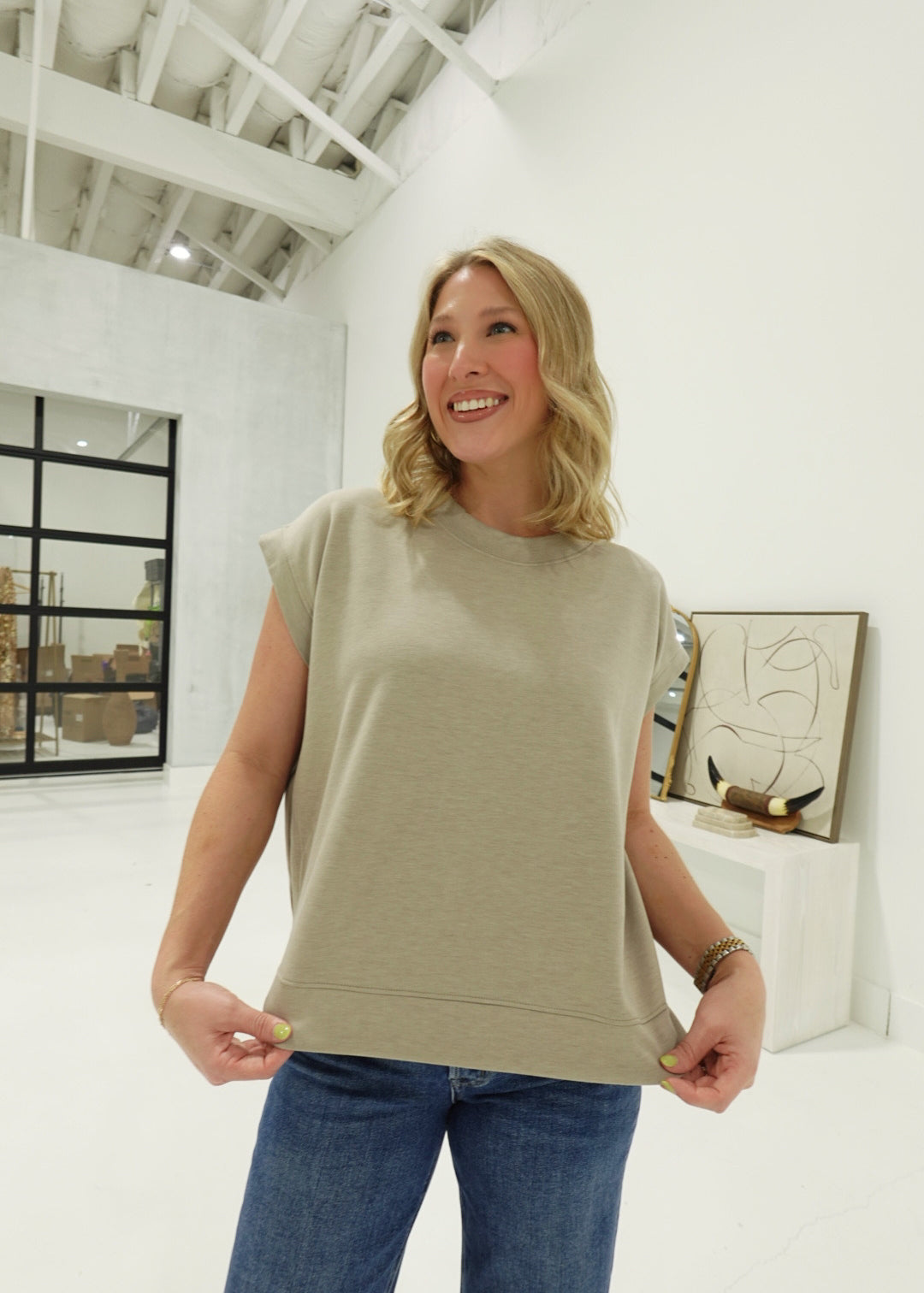 Leisure Wear Sleeveless Top - Ash Mocha