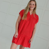 Cherishing Gauze Dress - Red