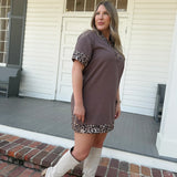 Cooper Leopard Trim Dress