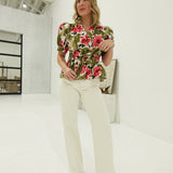 Moffit Floral Top - Olive