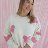 With Love From WOFF Sweater - White/Pink *VDAY