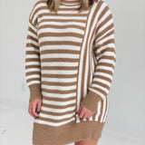 Levi Striped Sweater Dress - Khaki