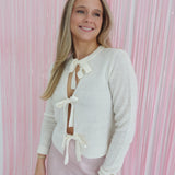 Jules Bow Detail Cardigan - Cream *VDAY