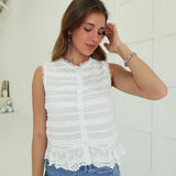Chassie Shirred Top - White