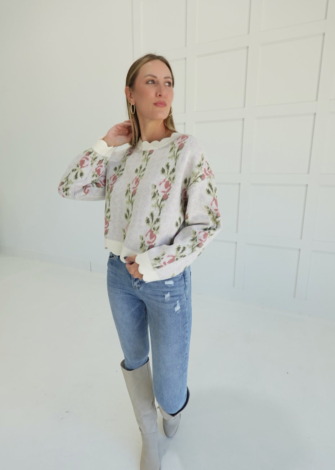 Falling For Juliet Sweater - Pink