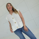 Ambiance Sweater Vest Top - Ivory