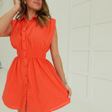 Lenny Mini Dress - Orange Red
