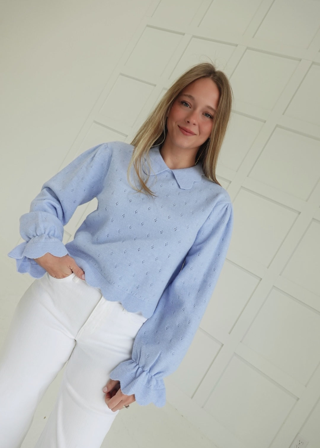 So Posh Pointelle Sweater