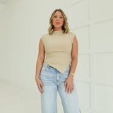 Jules Mock Top - Khaki