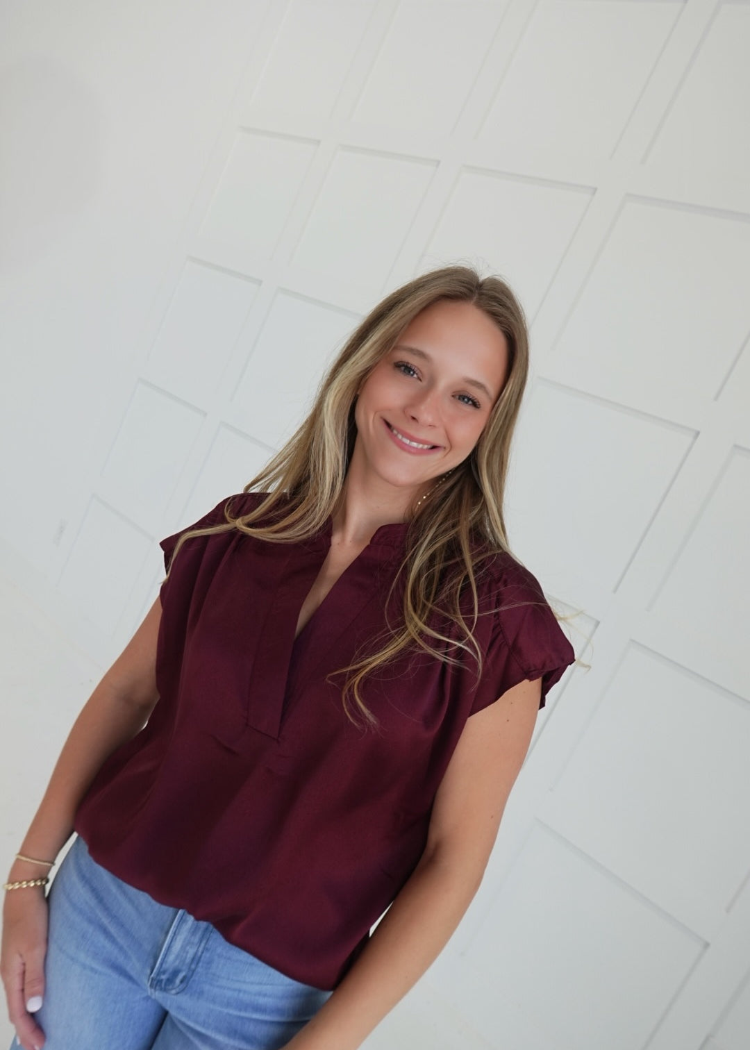 Well-Rounded Satin Blouse