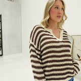 Chancey Sweater Top - Dk Brown
