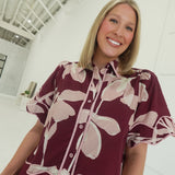 Lyra Floral Top - Wine