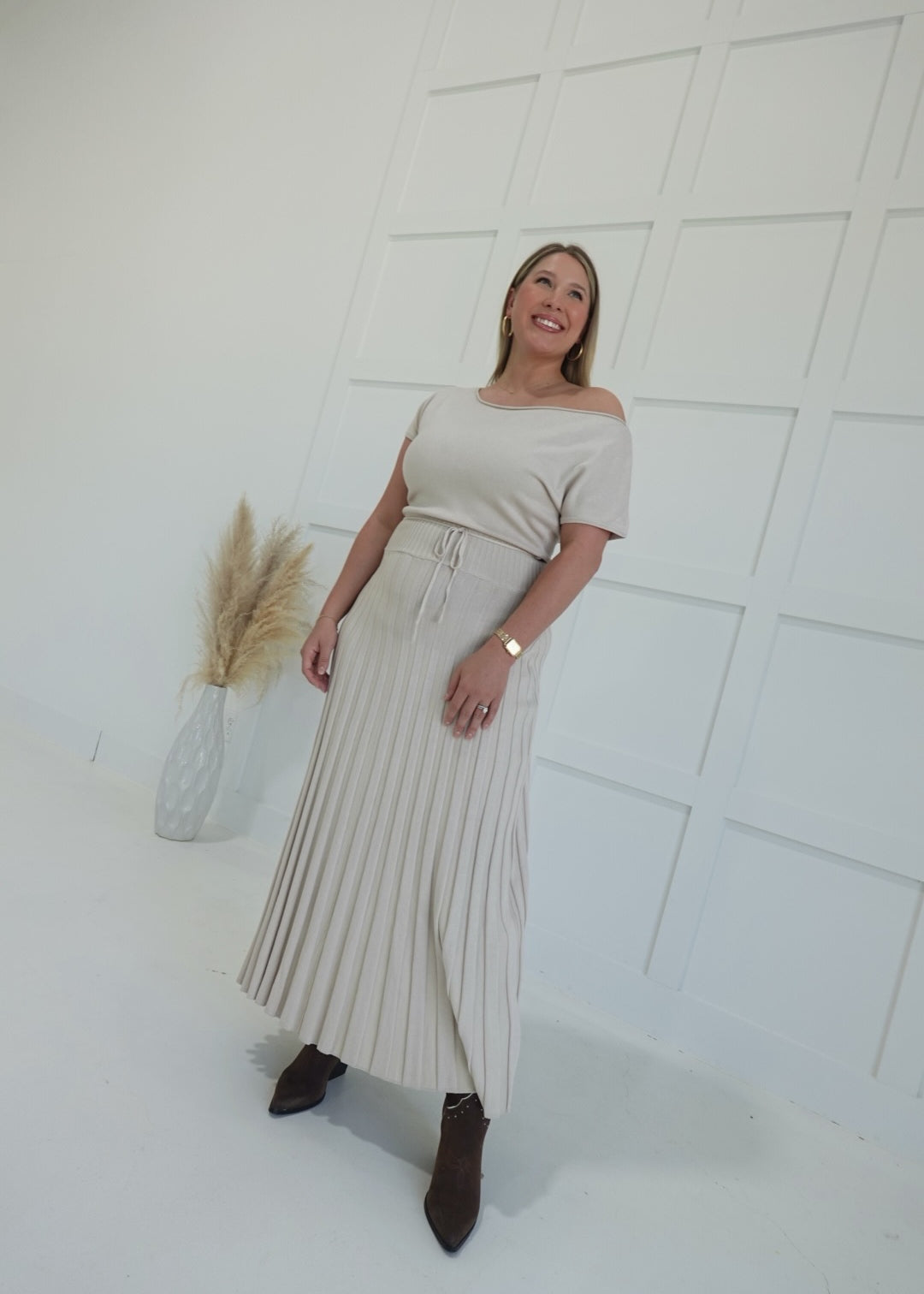 Taupe This Moment Midi Dress
